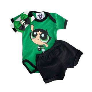 Body Bebê Menina - Poderosa + Shorts + Laço - (Escolher) Temático em Oferta na Shopee