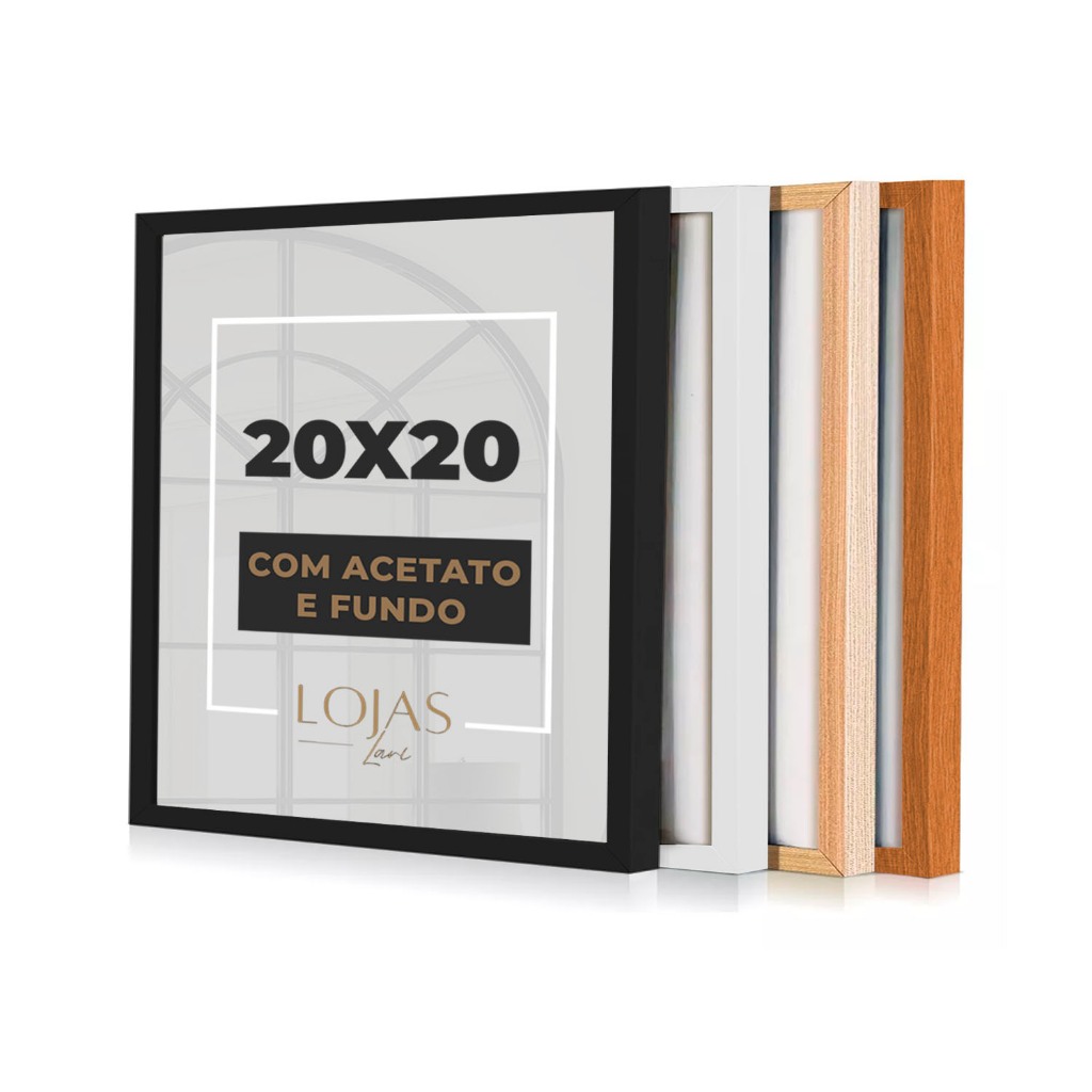 Kit 5 Molduras 20x20cm Com Acetato Quadros Fotografia Poster em Oferta na Shopee