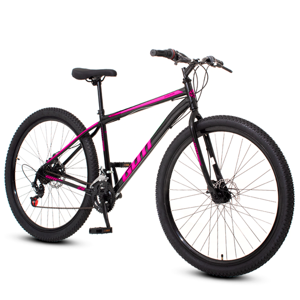 Bicicleta aro 29 Aço Carbono Preto e Rosa Gott Cronos Freio A Disco 21V - Sports & Outdoors