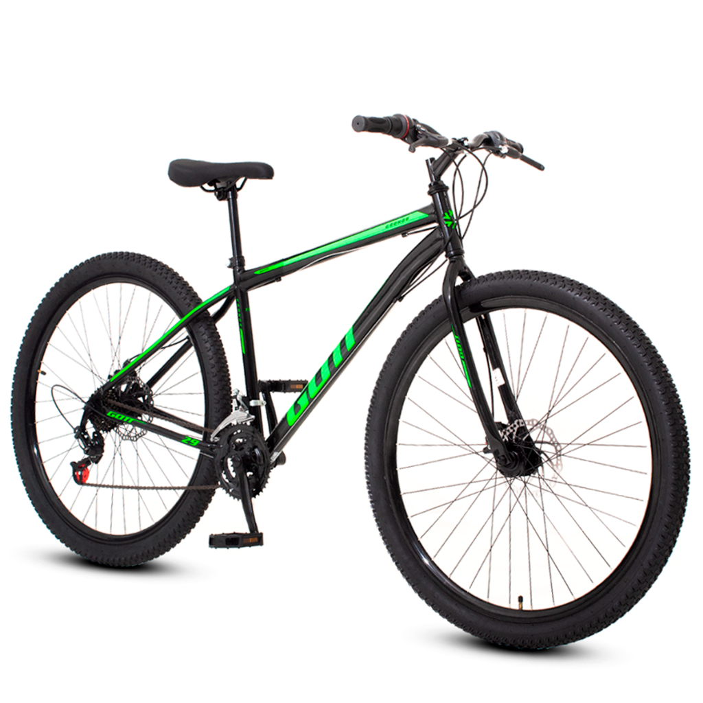 Bicicleta aro 29 Aço Carbono Preto e Verde Gott Cronos Freio A Disco 21V em Oferta na Shopee