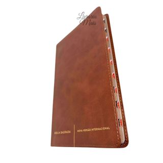 Bíblia Sagrada Slim Nvi Capa Luxo Marrom Com Índice em Oferta na Shopee