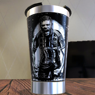 Copo térmico com tampa Preto Atlético Mineiro GALO 473 ML Gravado a Laser em Oferta na Shopee