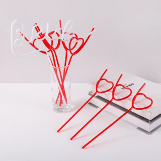 Canudos Rígido Coração Vermelho C/4 Unidades Silver Festas em Oferta na Shopee