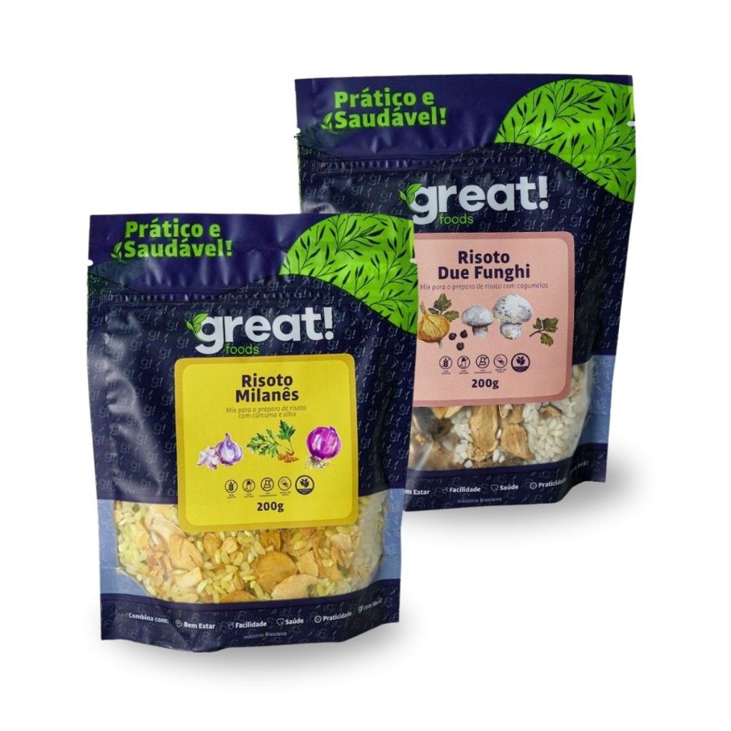 Combo 2 Risotos Funghi e Milanês Sem Glúten e Sem Lactose 100% Natural em Oferta na Shopee