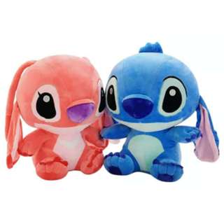 Lilo e Stitch de Pelúcia 25cm  Original Importado Disney Stich Azul e Angel Rosa Fofo Dormir Brinquedo Crianças em Oferta na Shopee