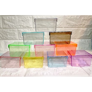 10 caixinhas 7x7x4cm acrilico várias cores transparente ou neon decoração/ festas / lembrancinhas/ brindes em Oferta na Shopee