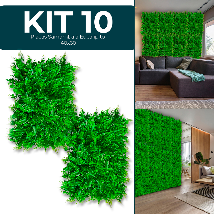 10 Placas de Samambaia/Eucalipto 60x40cm Muro Ingles Premium em Oferta na Shopee