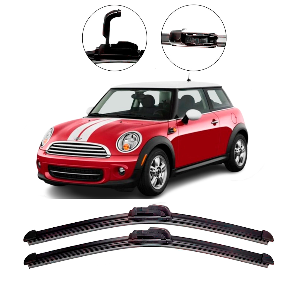 Par Palhetas Limpador De Parabrisa Dianteiro Para Mini One / Cooper / Cooper S 2001 até 2013