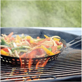 Grelha Churrasco Redonda Antiaderente 28cm Panela Com Cabo