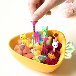 Kit 10 Garfos/ Espetos de animal Para Frutas. Cores e Modelos Aleatórios em Oferta na Shopee