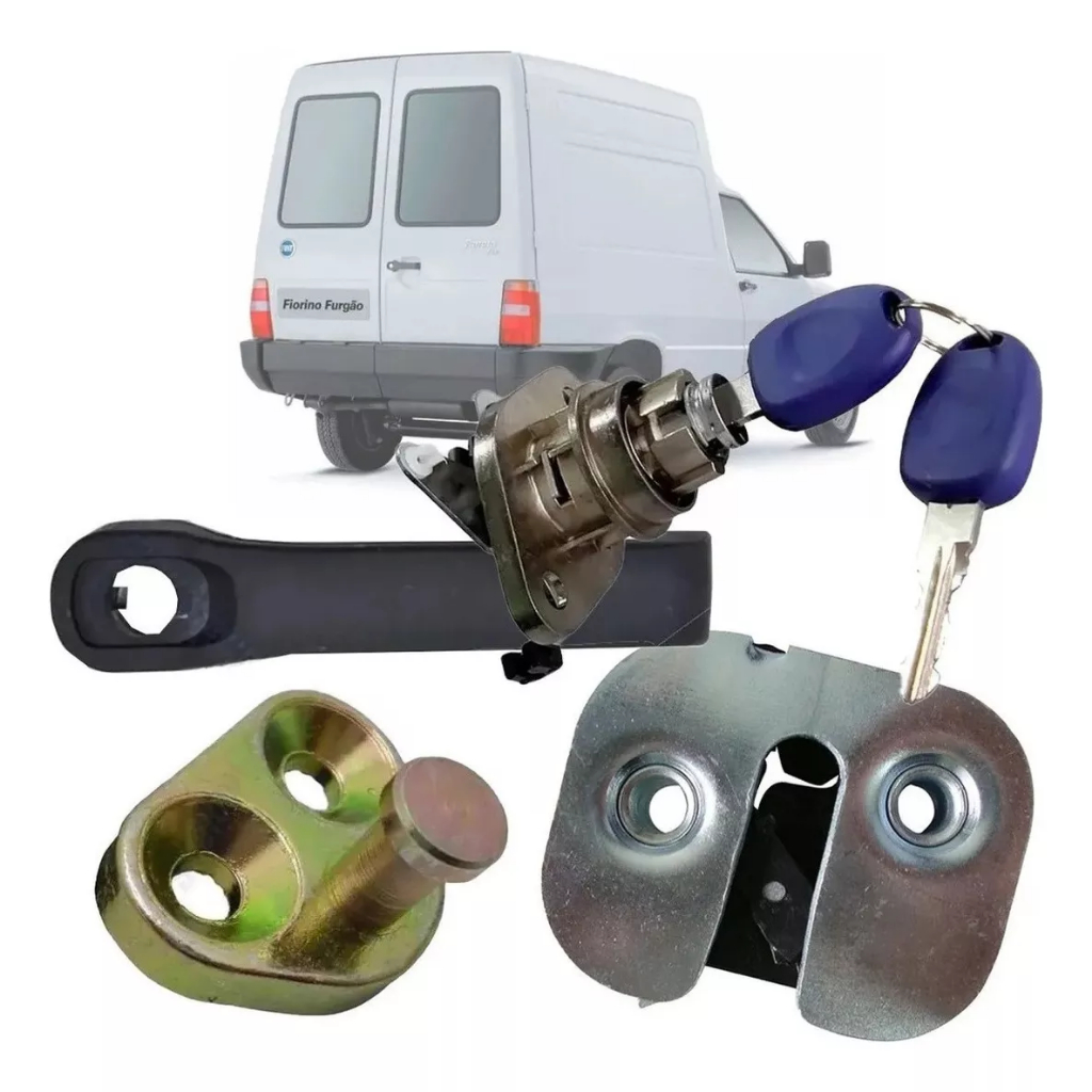 Kit Fechadura Cilindro Maçaneta Porta Baú Fiorino 2004 2005 2006 2007 2008 2009 2010 2011 2012 2013