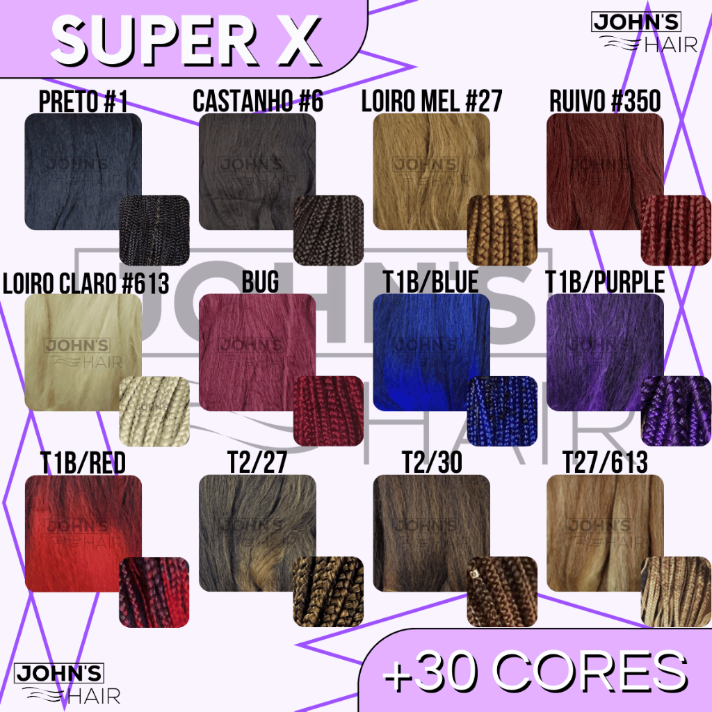 Detalhes do Cabelo Jumbo Jumbão Super X Direto da Fábrica Tranças Box Braid Fibra Especial Kanekalon 400 Gramas