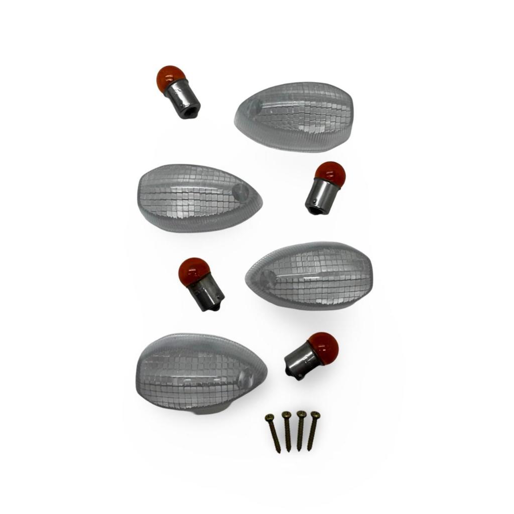 04 LENTES DO  PISCA FAZER 250 2005/2010/LANDER 250 2005-2010 CRISTAL + 04 LÂMPADAS LARANJA