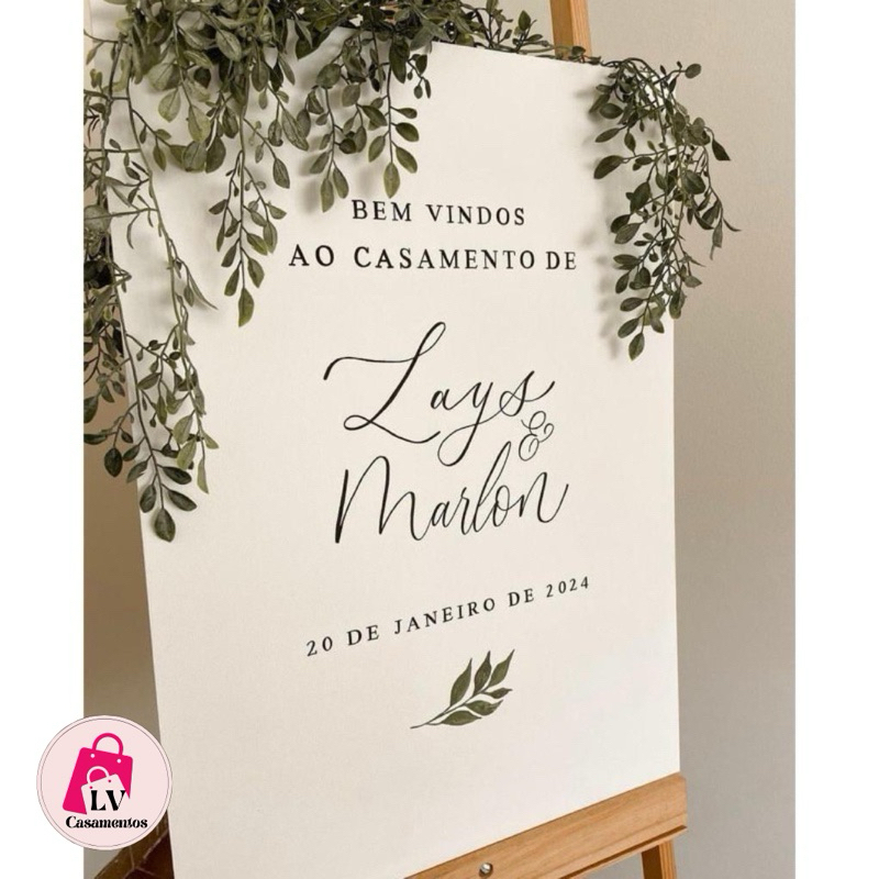Quadro Placa Decorativa Para Casamento Bem Vindos Personalizada em Oferta na Shopee