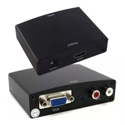 Conversor Adaptador De Áudio Vídeo Vga R L Para Hdmi