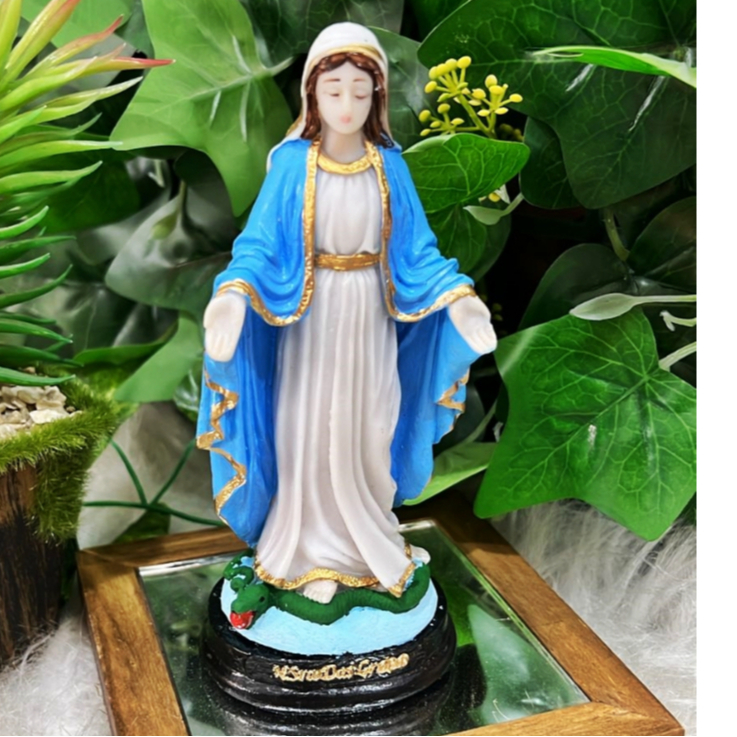 Imagem Nossa Senhora das Graças para Altar Oratório e Decoração Religiosa