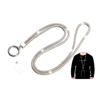 Cordão Para Celular Smartphone De Pescoço Alto Brilho Strass