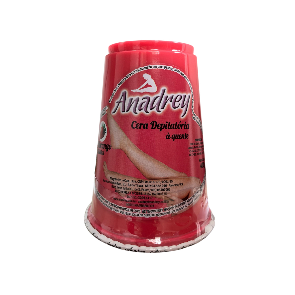Cera Depilatória a Quente Anadrey Morango 400g ORIGINAL em Oferta na Shopee