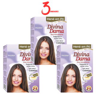 03 Henê Em Pó 50g Incolor Divina Dama - PROMOÇÃO VALIDADE CURTA em Oferta na Shopee
