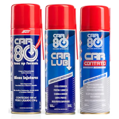 Kit Descarbonizante + Desengripante + Limpa Contato Car 80