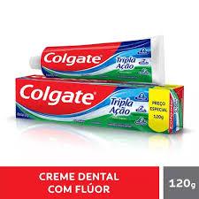 KIT COM 4 - Creme Dental Colgate Tripla Ação Menta Original 120g - 4 UNIDADES. VERDE. em Oferta na Shopee
