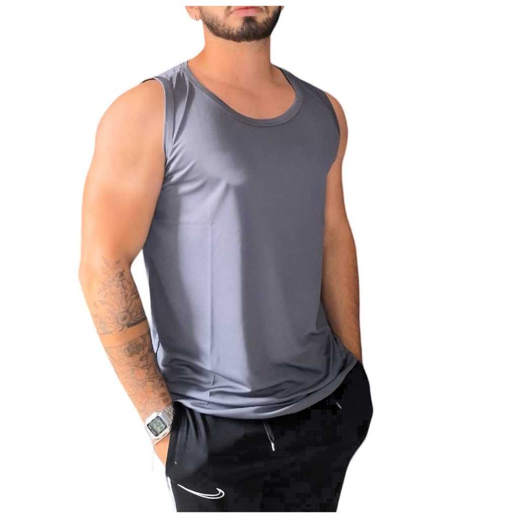 Kit 3 camiseta regata Dry Fit malha fria masculina