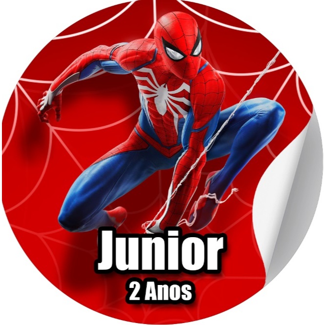 Adesivo Homem Aranha Personalizados já cortado para lembrancinhas Sacolinhas Latinhas Copos 50 und