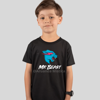 Camiseta Infantil MR Beast Maior YouTuber Famoso Blusa Unissex 100% Algodão em Oferta na Shopee