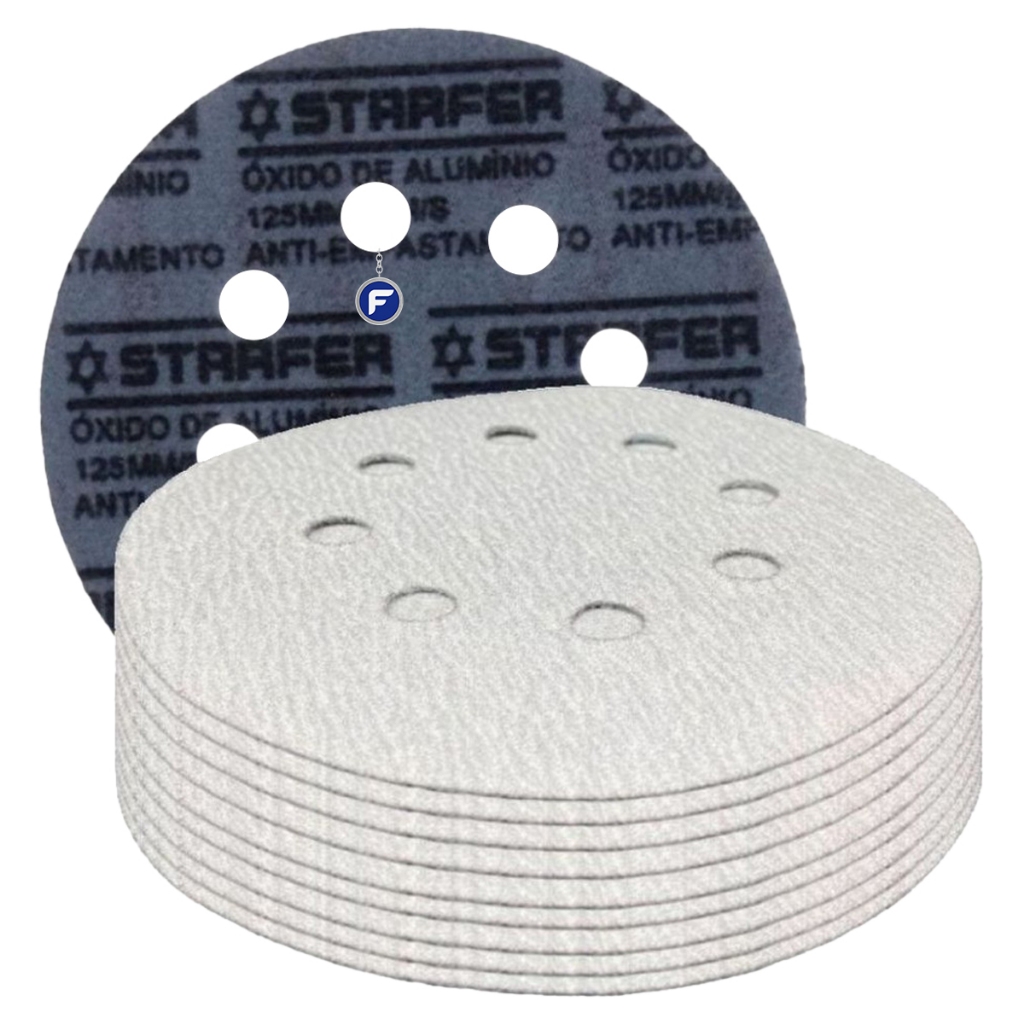 Kit 10 Unidades Disco Lixa Velcro Pluma 125mm Lixadeira Roto Orbital Para Ferro Metal Madeira Massa em Oferta na Shopee