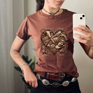 Tshirts Feminina Moda Country Texas Boiadeira Estilosa Baby Look Algodão Varias Cores em Oferta na Shopee