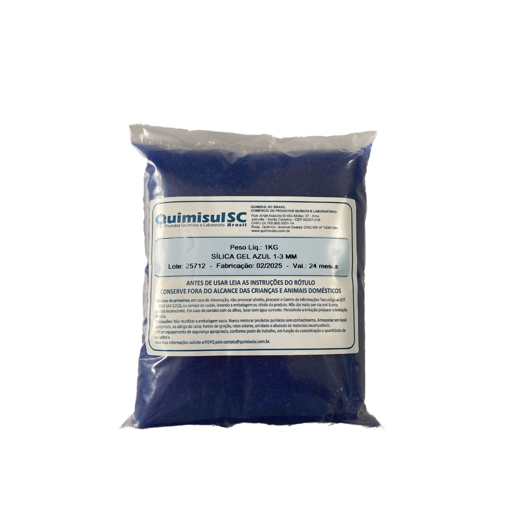 sílica gel azul 1-3 mm 1 kg