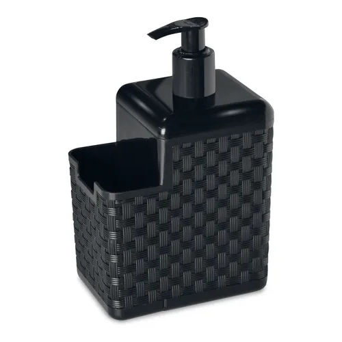Porta Detergente Rattan Para Cozinha Preto Com Suporte Para Bucha de Lavar Louça em Oferta na Shopee
