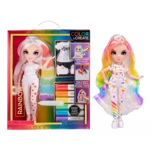 Boneca Rainbow High Color & Create Fashion Diy Olhos Azuis - 594123 em Oferta na Shopee