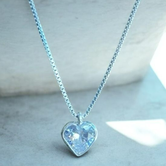 Colar Veneziana Ponto de Luz Coração a Prata Legitima 925 em Oferta na Shopee