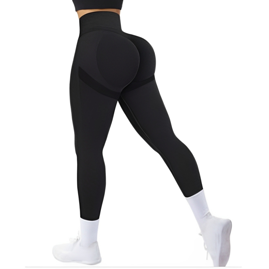 Calça Legging Esportiva Academia Yoga Feminina Cintura Alta Elástica Secagem Rápida em Oferta na Shopee