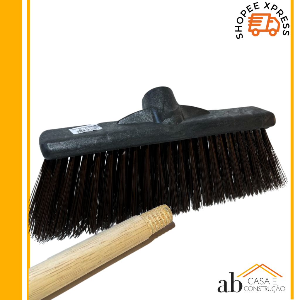 Vassoura Gari Esfregão Garagem Asfalto Calçada Piso Rustico Estacionamento - 30cm em Oferta na Shopee