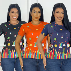 Tshirt Blusa Baby Look Feminina Premium - Área da Educação - Várias Cores