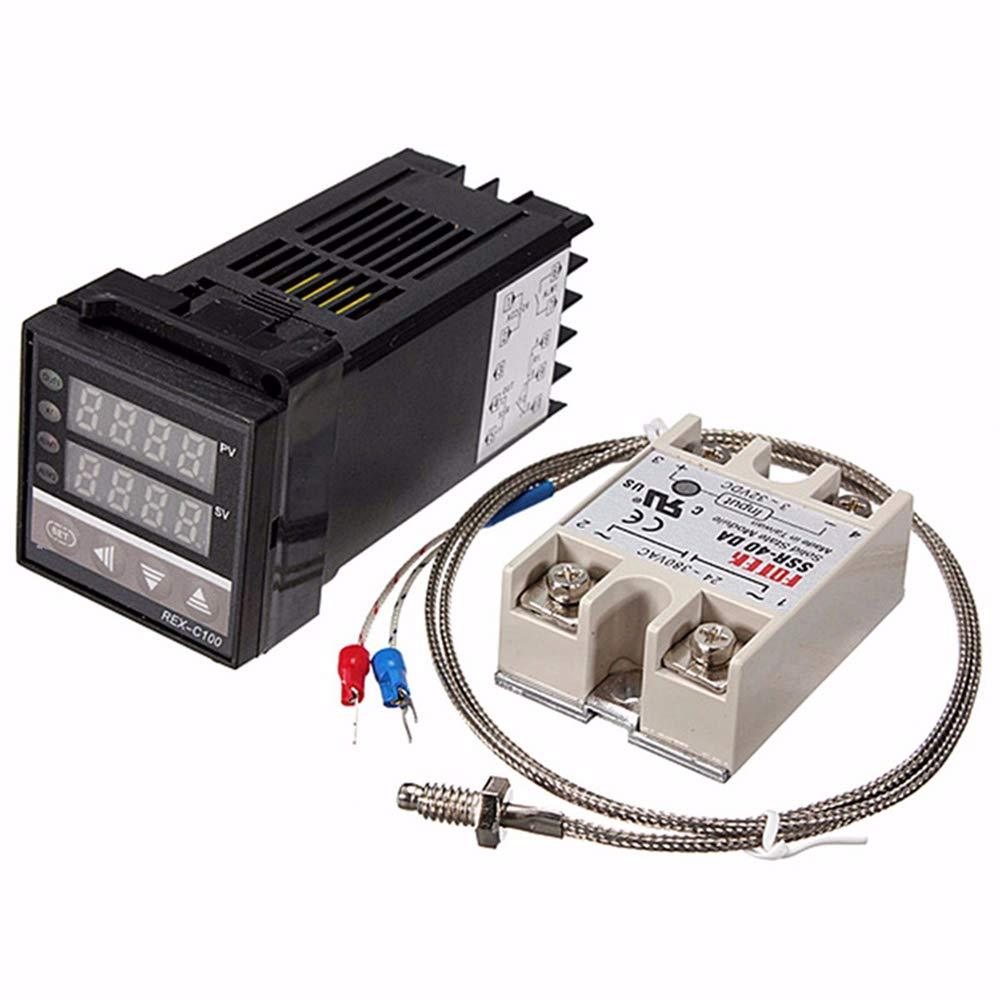 Kit Controlador Temperatura Digital Pid 40A Rex-c100 Bivolt
