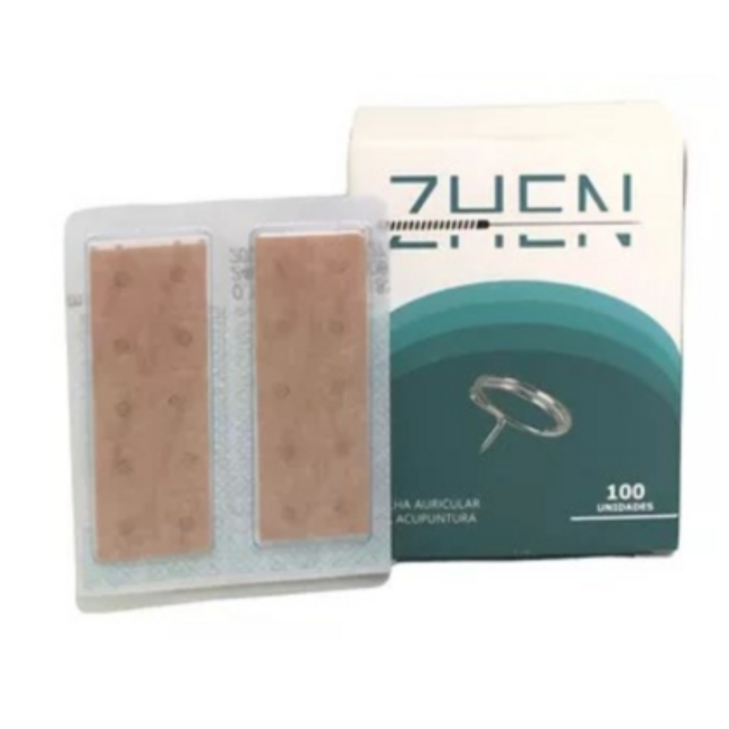 Agulha Auricular Com / Micropore Zhen - 100 Unidades
