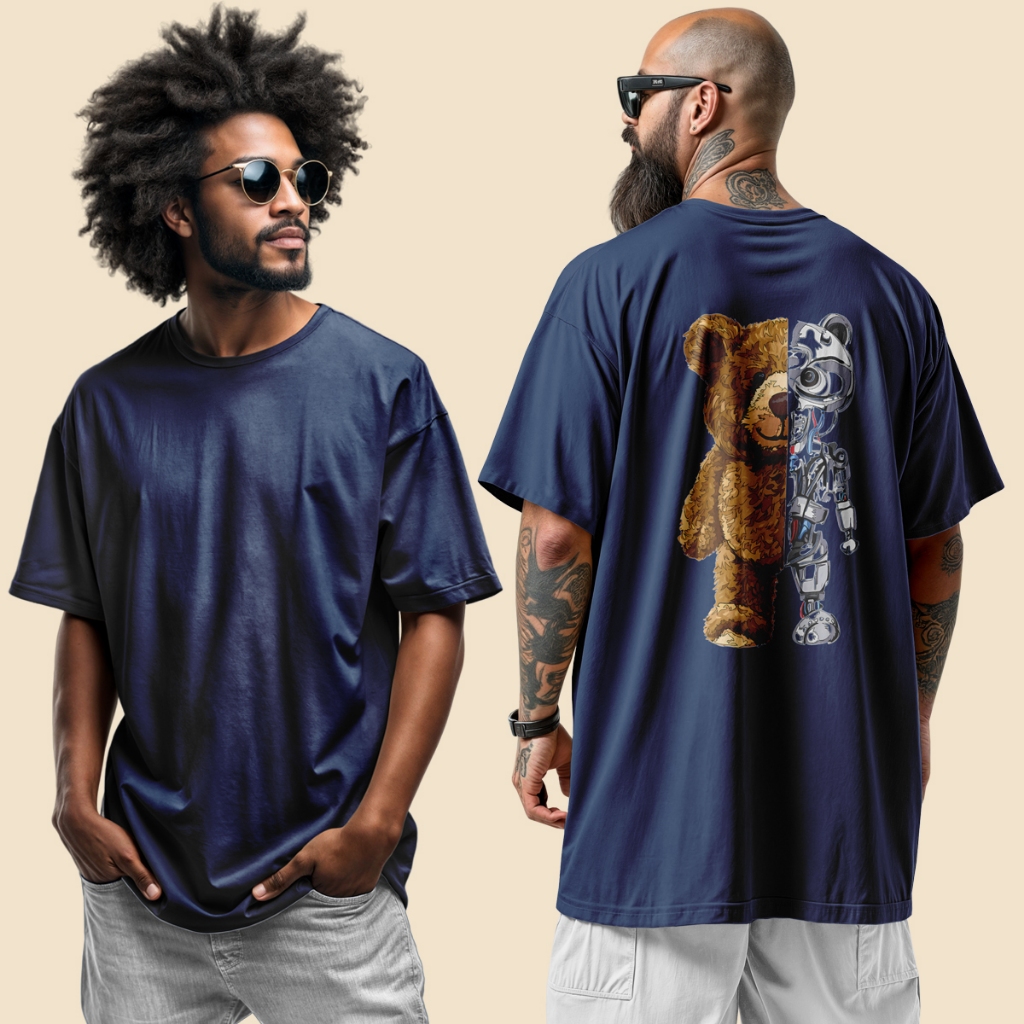 Camisa Masculina no Estilo Urbano Streetwear Urso & Robo em Oferta na Shopee