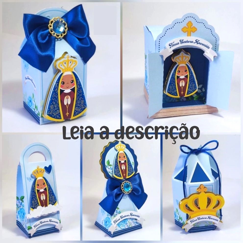 Kit PEGUE E MONTE Nossa Senhora Aparecida | Lembrancinhas caixa personalizada | Aniversário | Com ou Sem Aplique