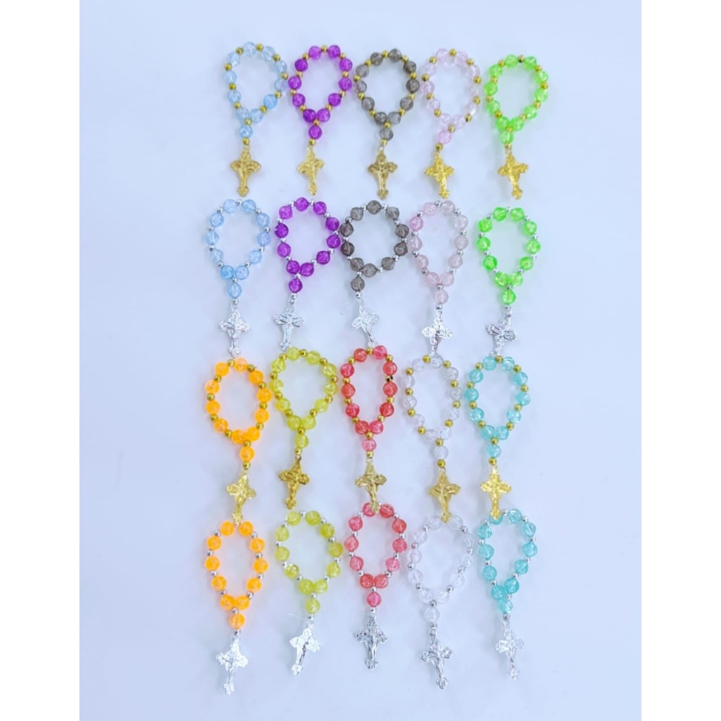 30 peças mini terço batismo terço pequeno para lembrancinhas com miçangas artesanal ART MILLY