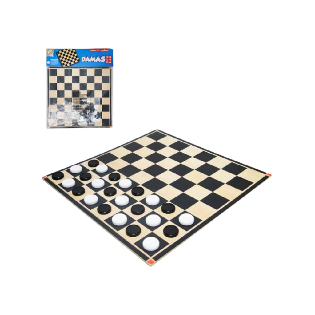 Jogo De Tabuleiro Damas 30 cm X 30 cm Educativo  Em Mdf Coluna  -  Gala