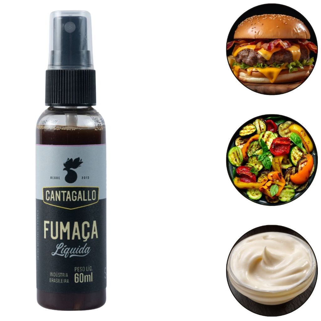 Fumaça Líquida Extrato CantaGallo 60ml Essência Defumada Linha Profissional Sem Glúten p/Cozinha em Oferta na Shopee