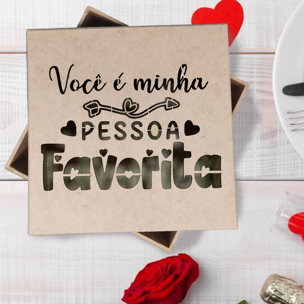 Caixa Presente Namorados Parceira Companheiro Amor Paixão em MDF Decorada Temas Românticos 15x15x5 em Oferta na Shopee