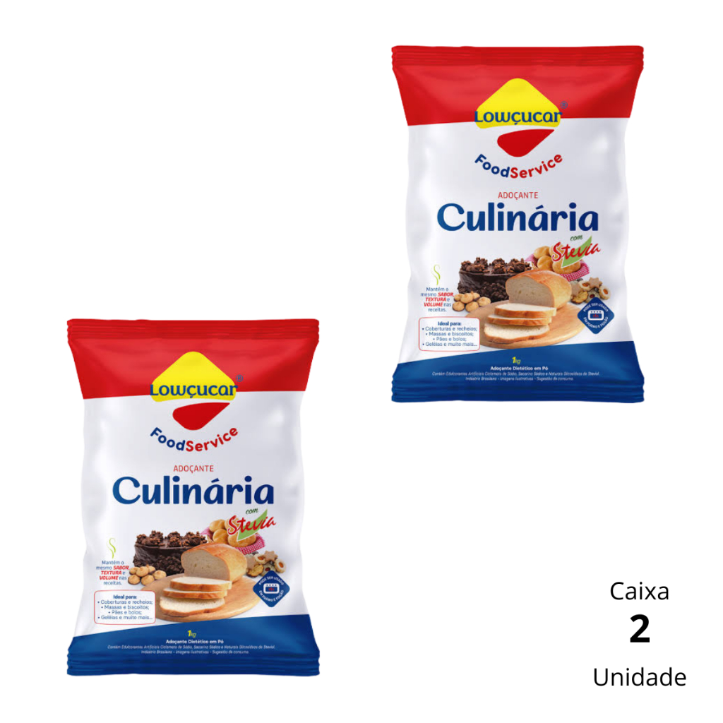Kit 2 Pacotes De Adoçante Culinário Diet 1Kg Lowçucar com Stévia Para Bolos Doces e Pâes em Oferta na Shopee