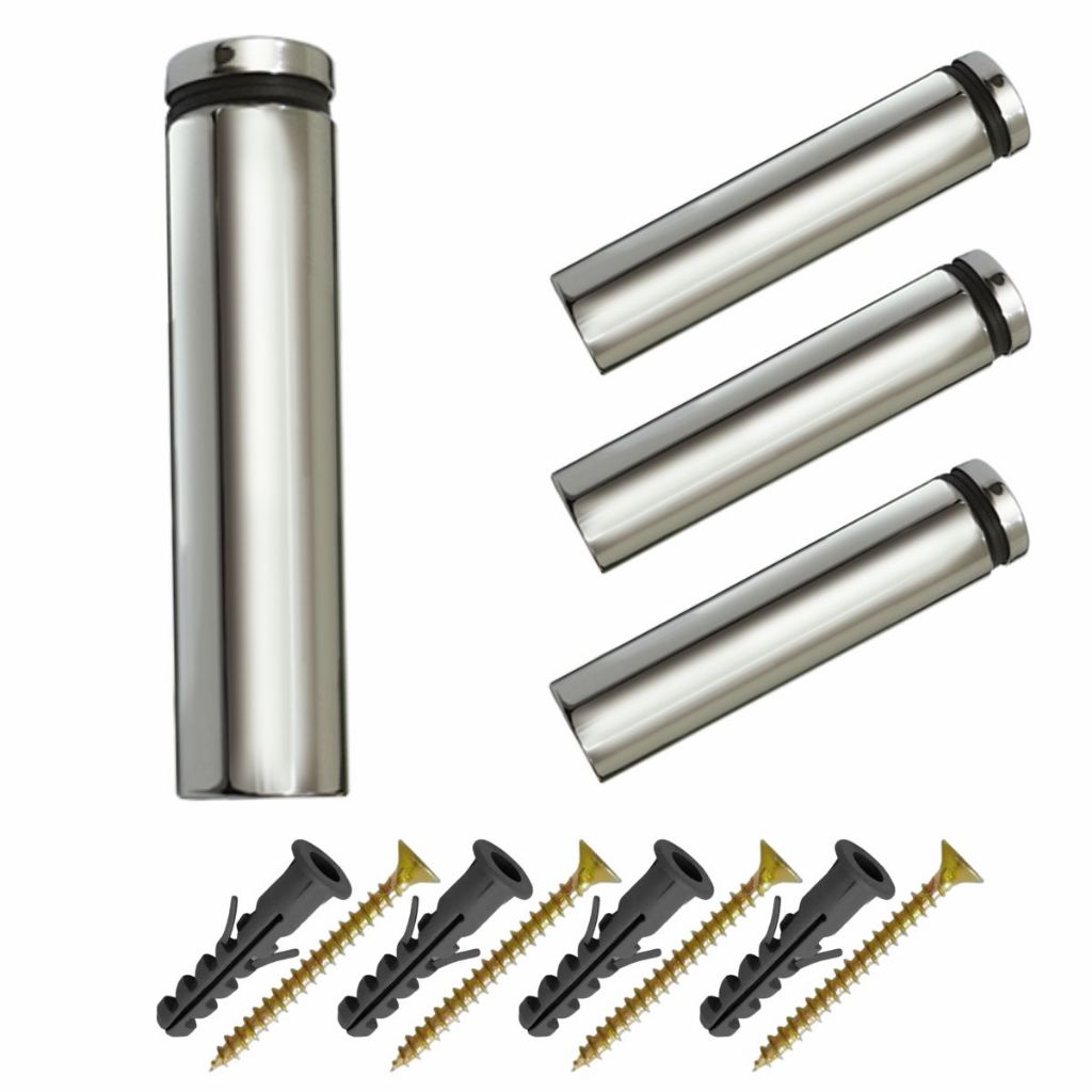 4 Prolongador Espaçador Cromado P/ Vidro 10cm