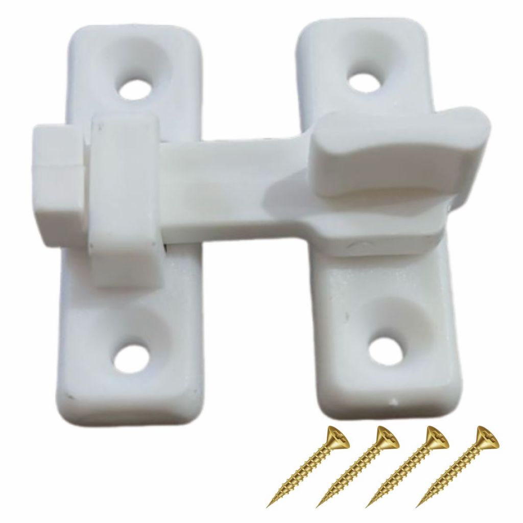 1x Fecho Trinco Tranqueta Para Portas Sanfonadas  e Janelas C/ Parafusos BR em Oferta na Shopee
