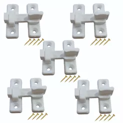5x Trinco Fecho Tranqueta Plástica P/ Portas Sanfonadas e Janelas C/ Parafusos BR