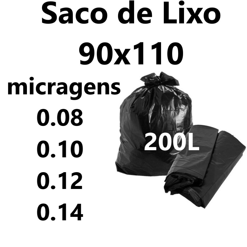 Saco de Lixo 200 Litros Preto Varias Micragens Direto da fabrica